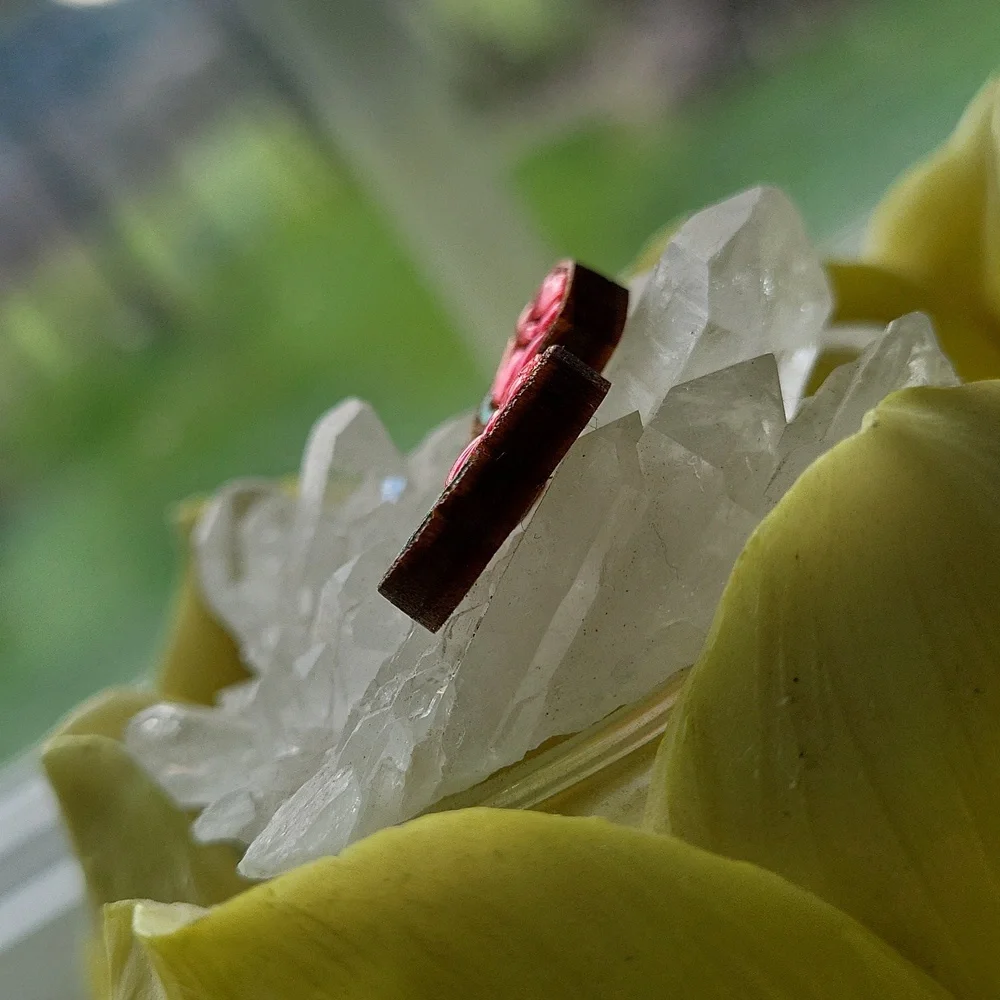 Hand-crafted Pink RING POP stud earrings